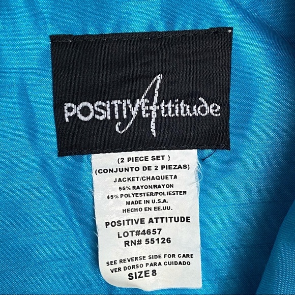POSITIVE ATTITUDE 1Pc. Blue Floral Embellishments. - Picture 6 of 7
